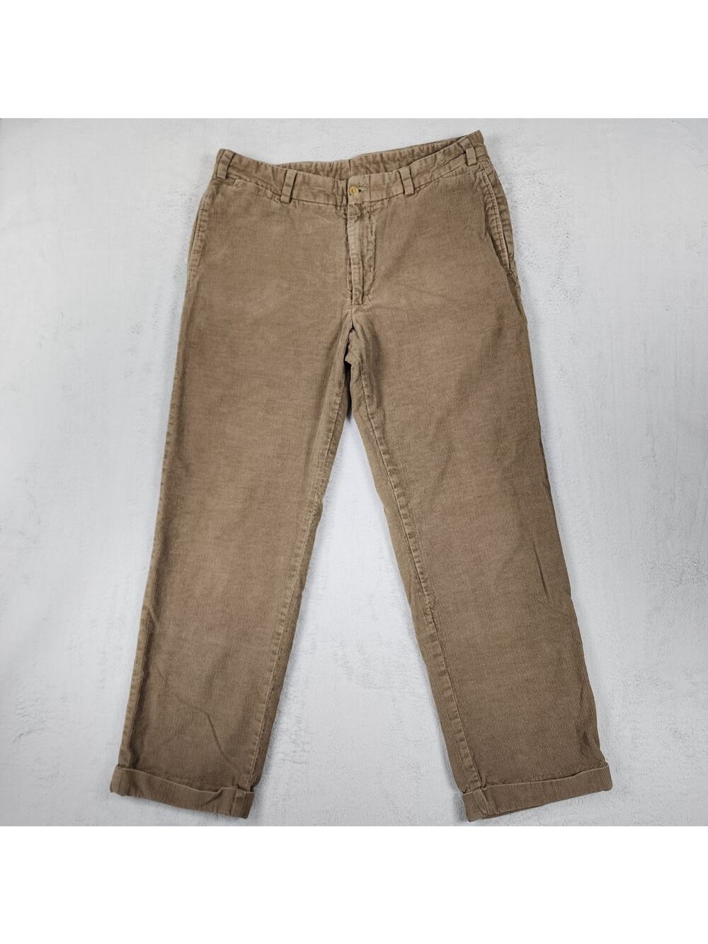 Bills Khakis Pants Mens 35x30 (Fit 36x30) Corduroy Cuffed Straight Cotton Tan